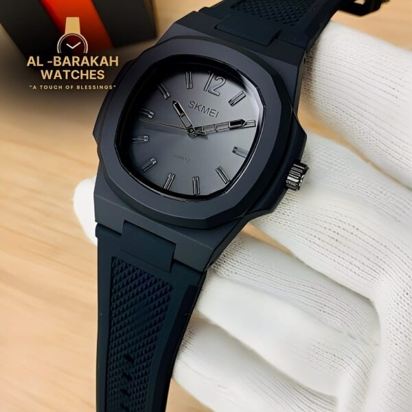 Skmei Matte Black Quartz Watch For Men