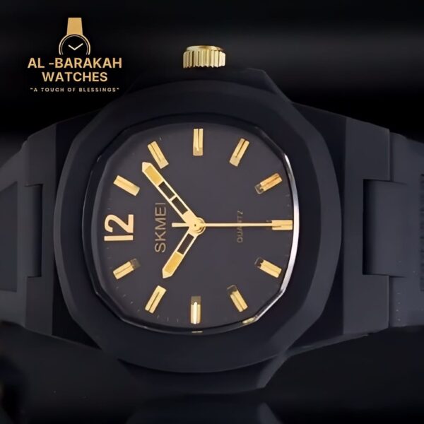 Skmei Black & Gold Quartz Watch For Men - Image 2